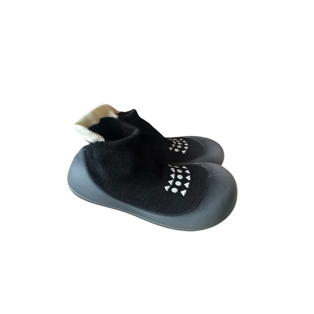 Baby Soft Breathable Sole Socks First Walking Shoes Non-Skid US 6 13.5cm Black